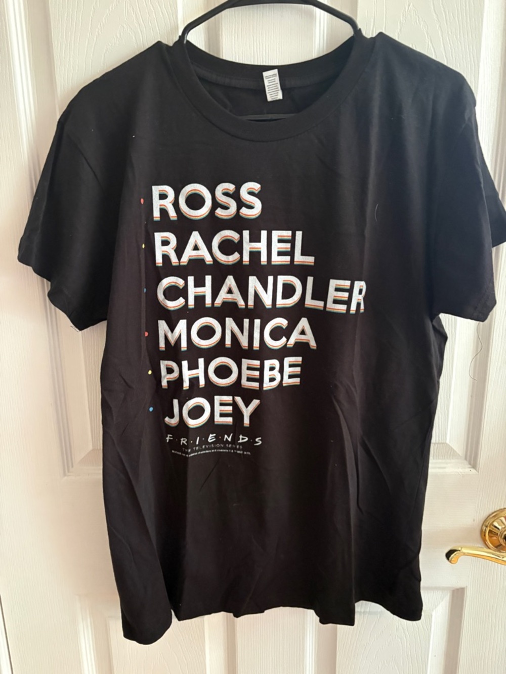 Friends Character Names Black Short Sleeve Tee